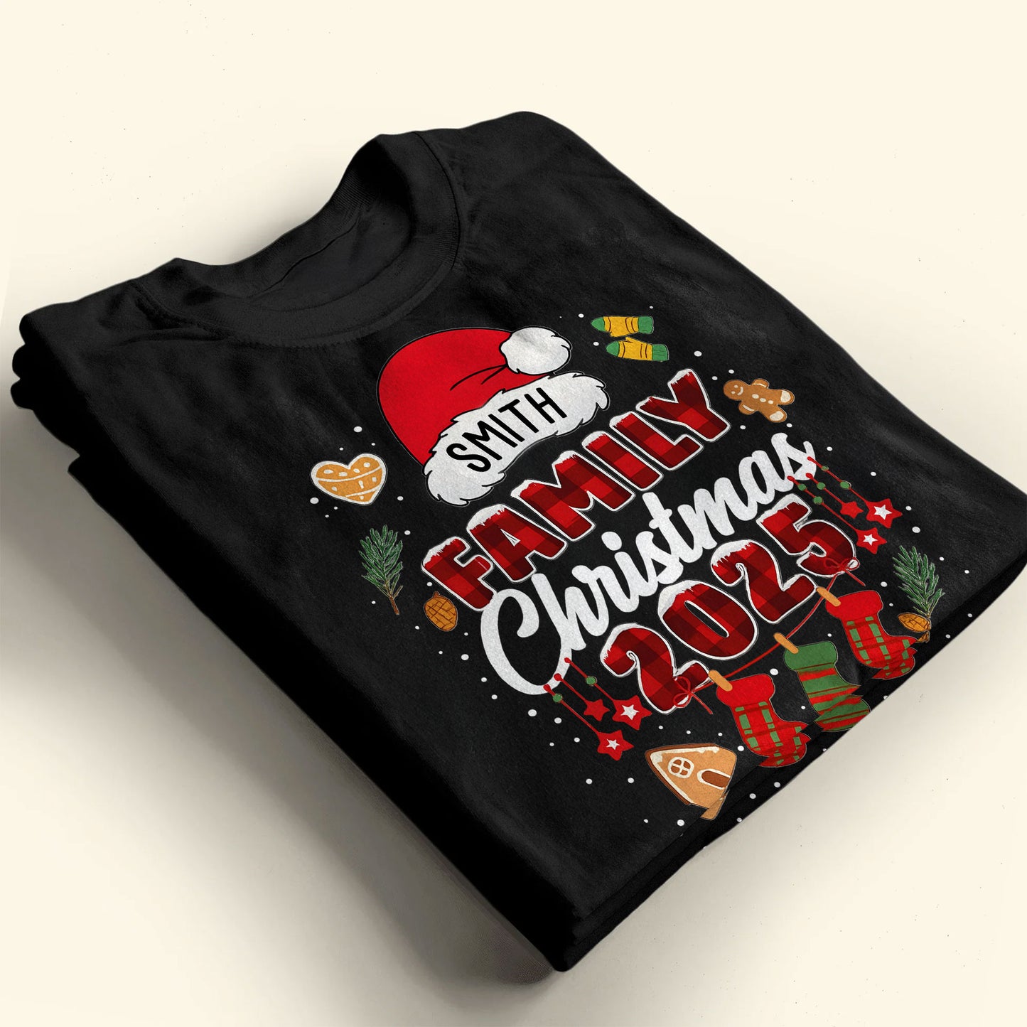 Smith Family Christmas Santa Hats and Stockings