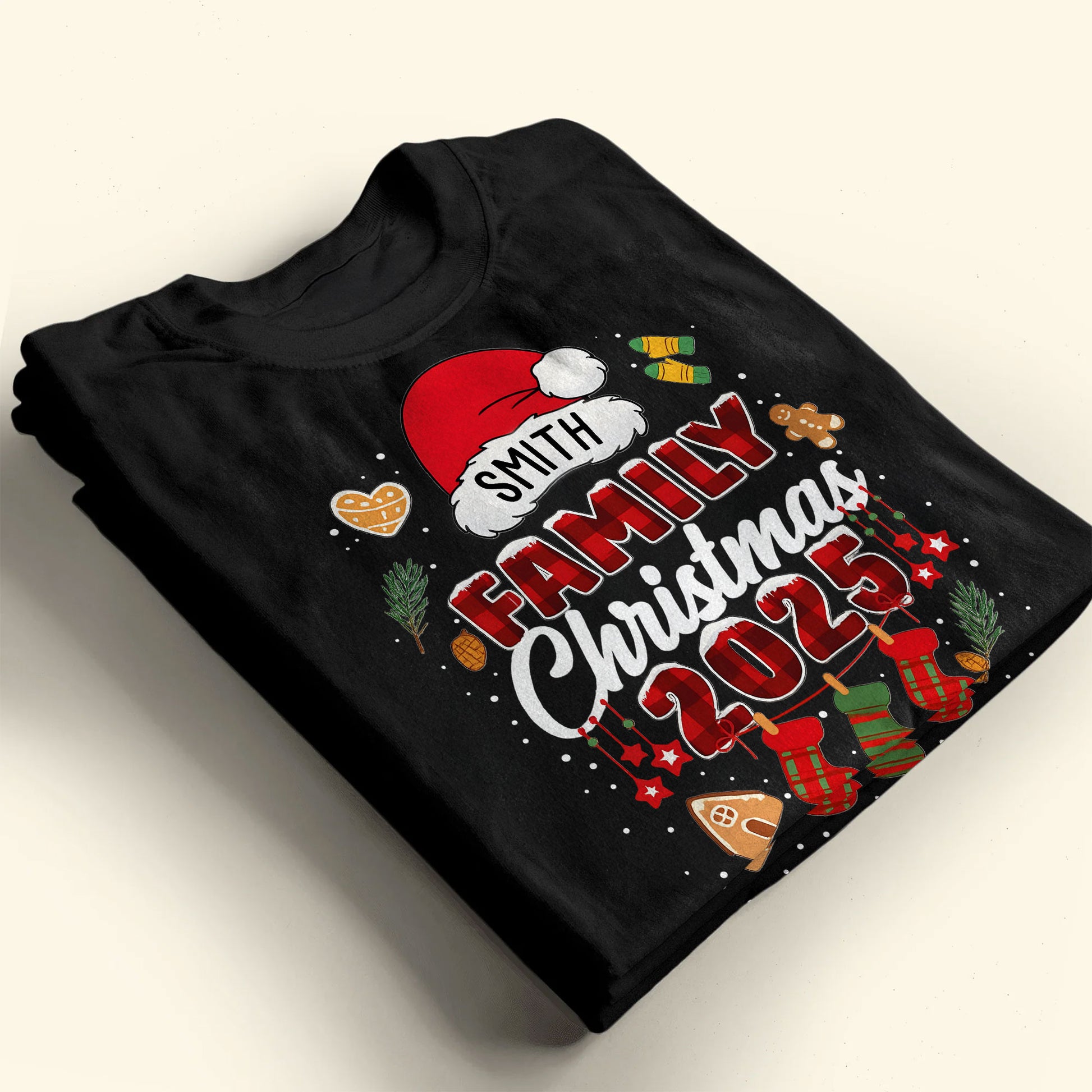 Smith Family Christmas Santa Hats and Stockings