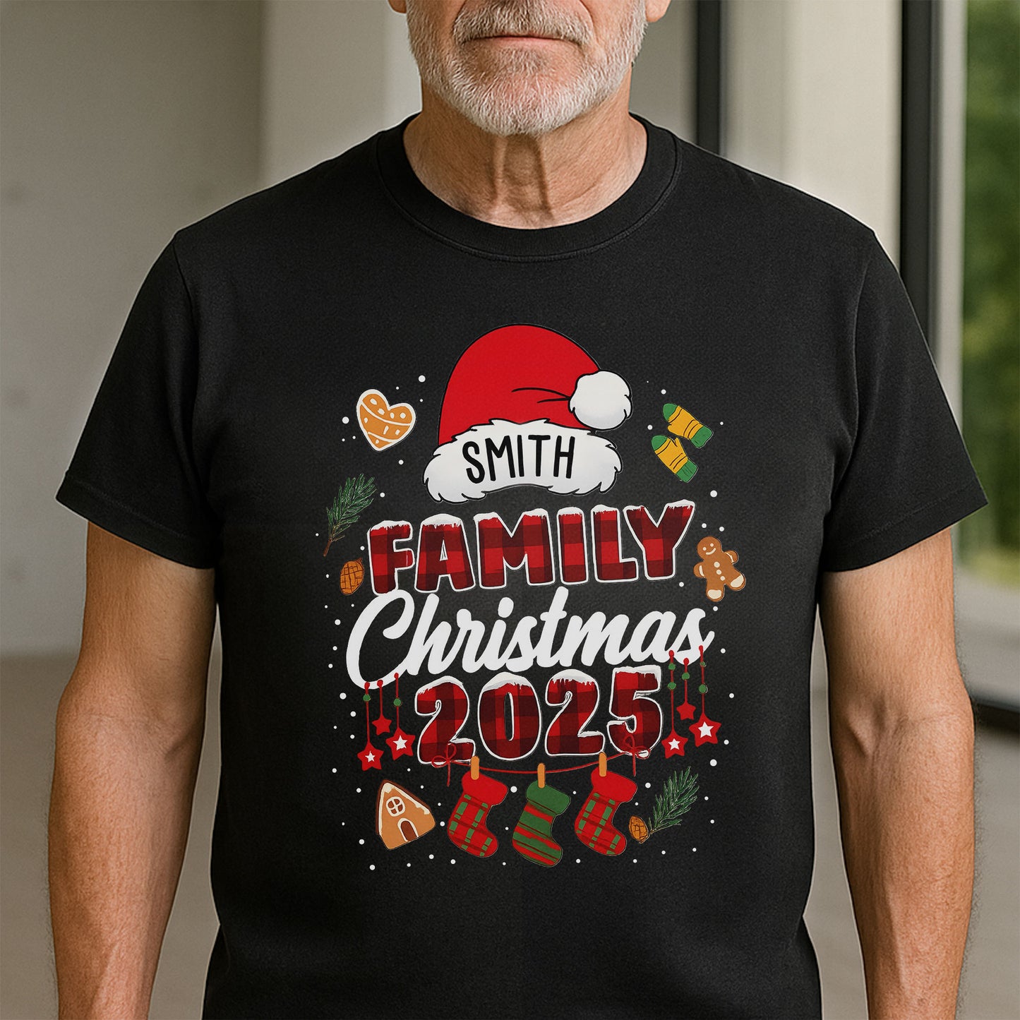 Smith Family Christmas Santa Hats and Stockings