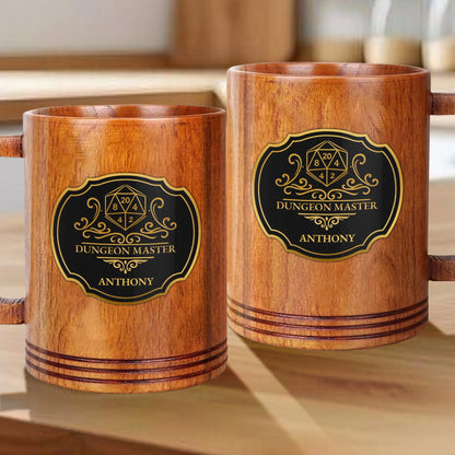 Dungeon Master With D20 Dice And Shield Emblem