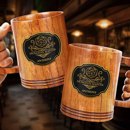 Dungeon Master With D20 Dice And Shield Emblem