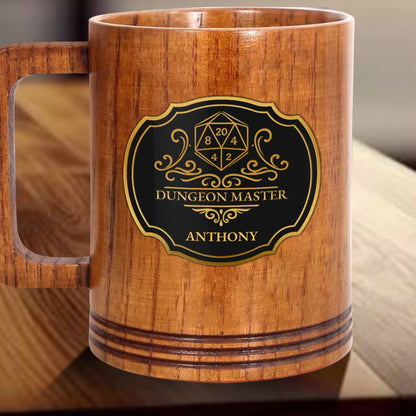 Dungeon Master With D20 Dice And Shield Emblem