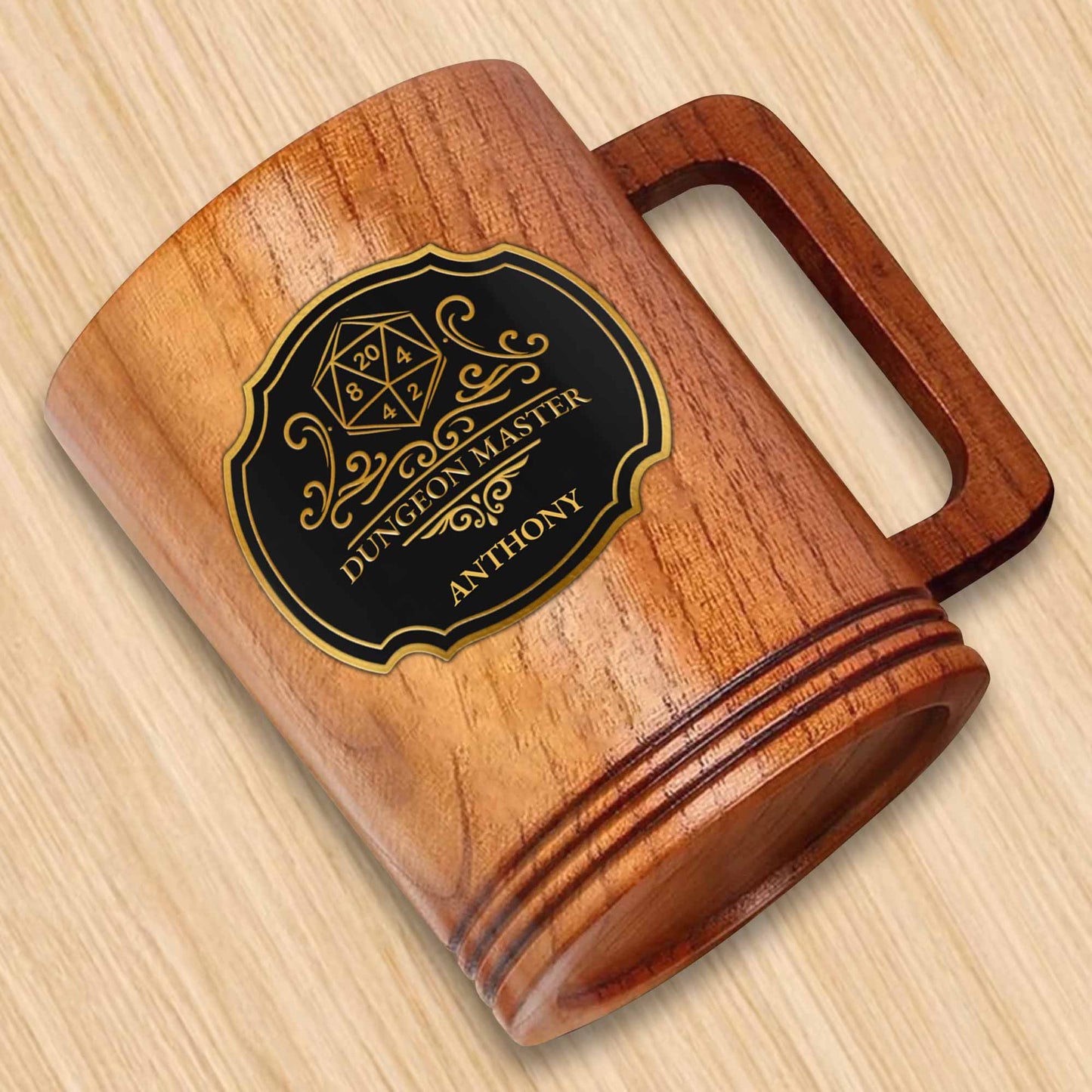 Dungeon Master With D20 Dice And Shield Emblem