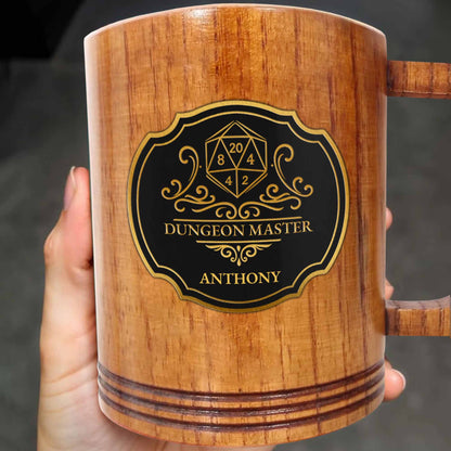 Dungeon Master With D20 Dice And Shield Emblem