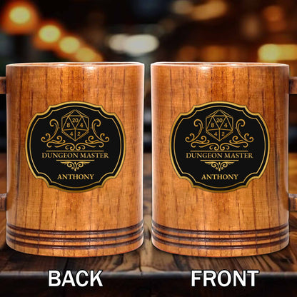 Dungeon Master With D20 Dice And Shield Emblem