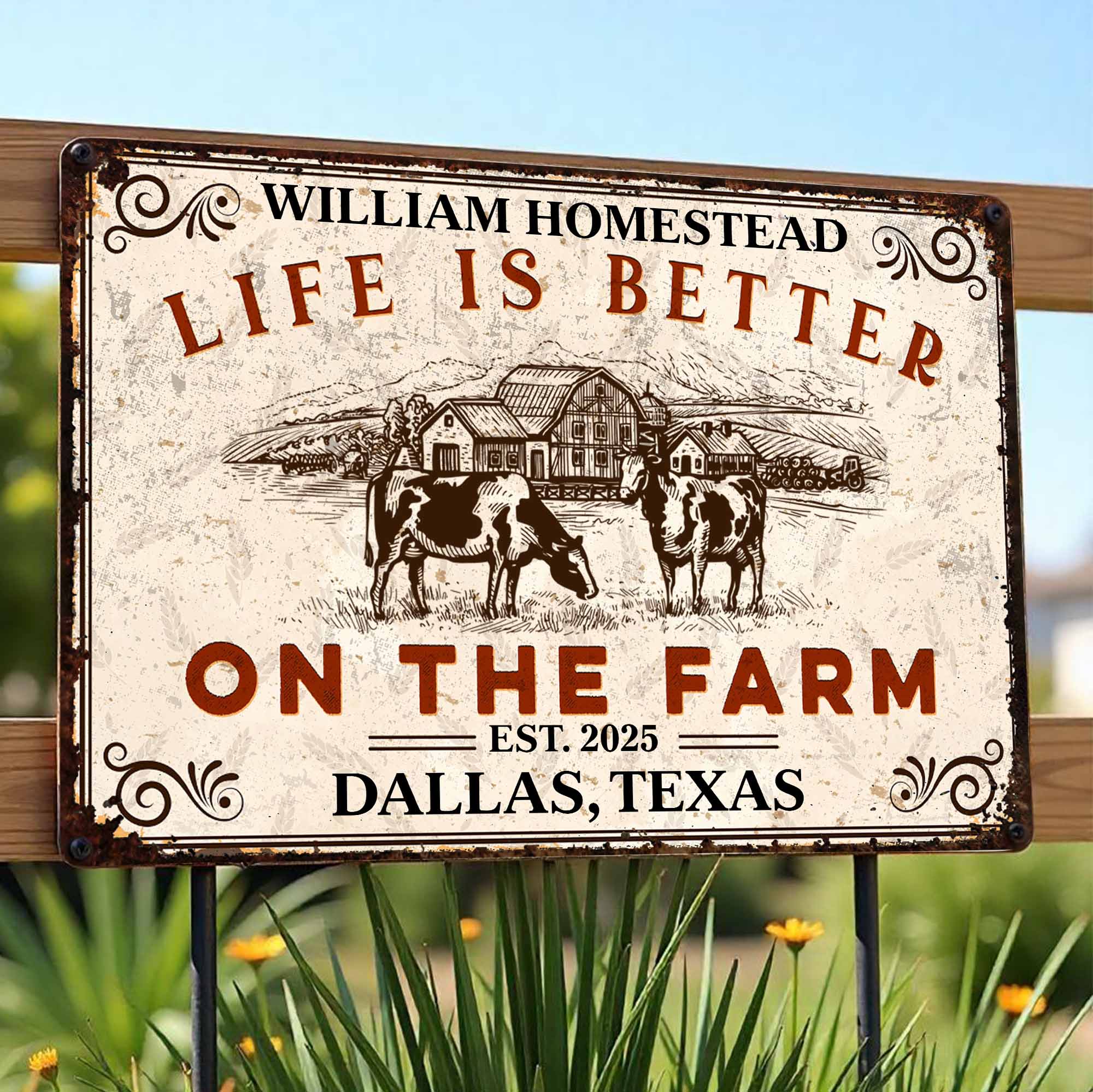 Life Is Better On The Farm, Personalized Metal Sign, Gift For Farm ...