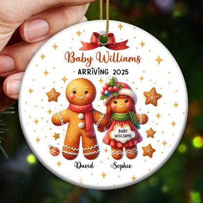 Décoration de Noël en pain d'épices - Décoration personnalisée en céramique de forme ronde - FAM444_RCE