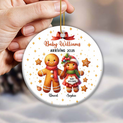 Décoration de Noël en pain d'épices - Décoration personnalisée en céramique de forme ronde - FAM444_RCE