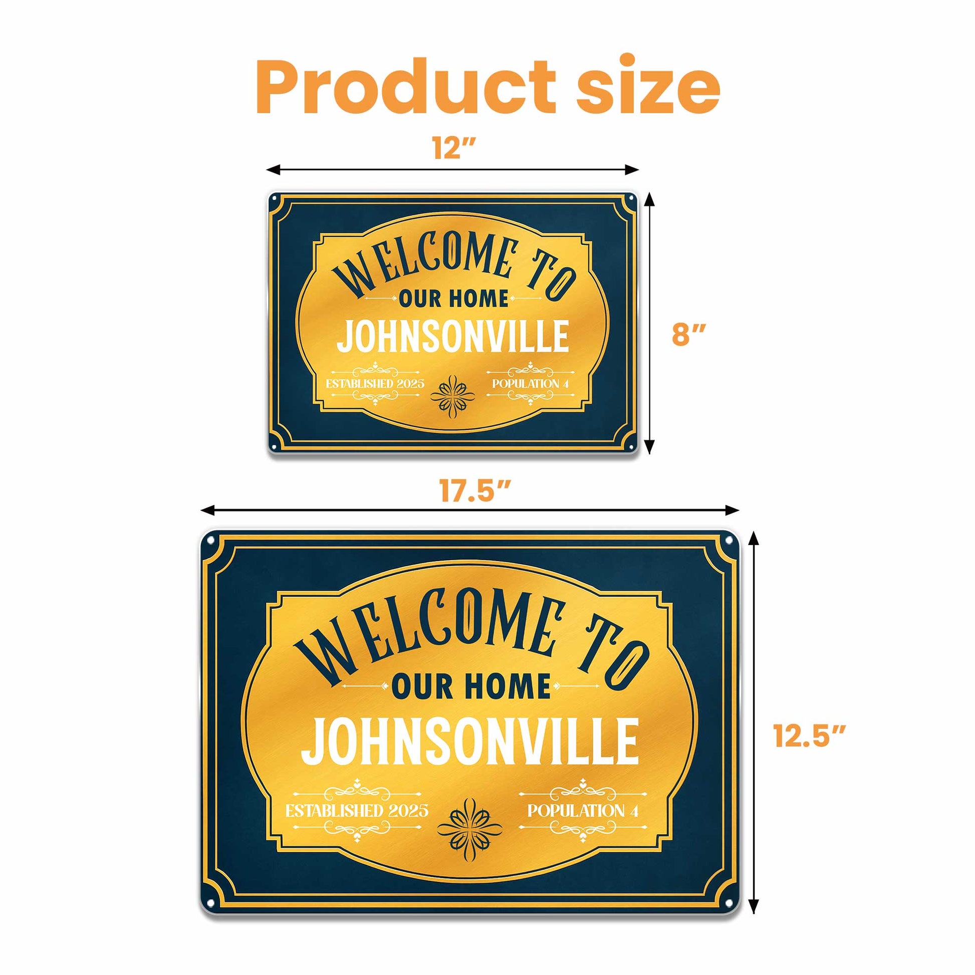 Welcome To Our Home Sign With Elegant Scrollwork