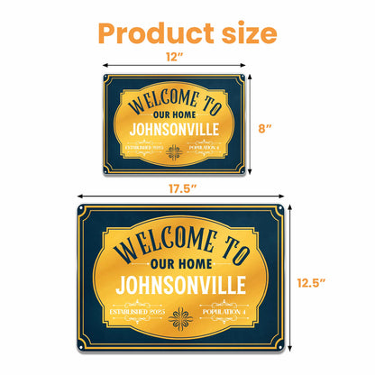 Welcome To Our Home Sign With Elegant Scrollwork