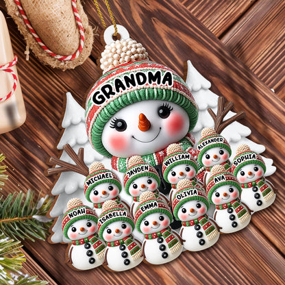 Create A Warm Holiday Decoration With Snowman - Personalized Custom Wood Ornament, Custom Shaped - FAM446_WDO