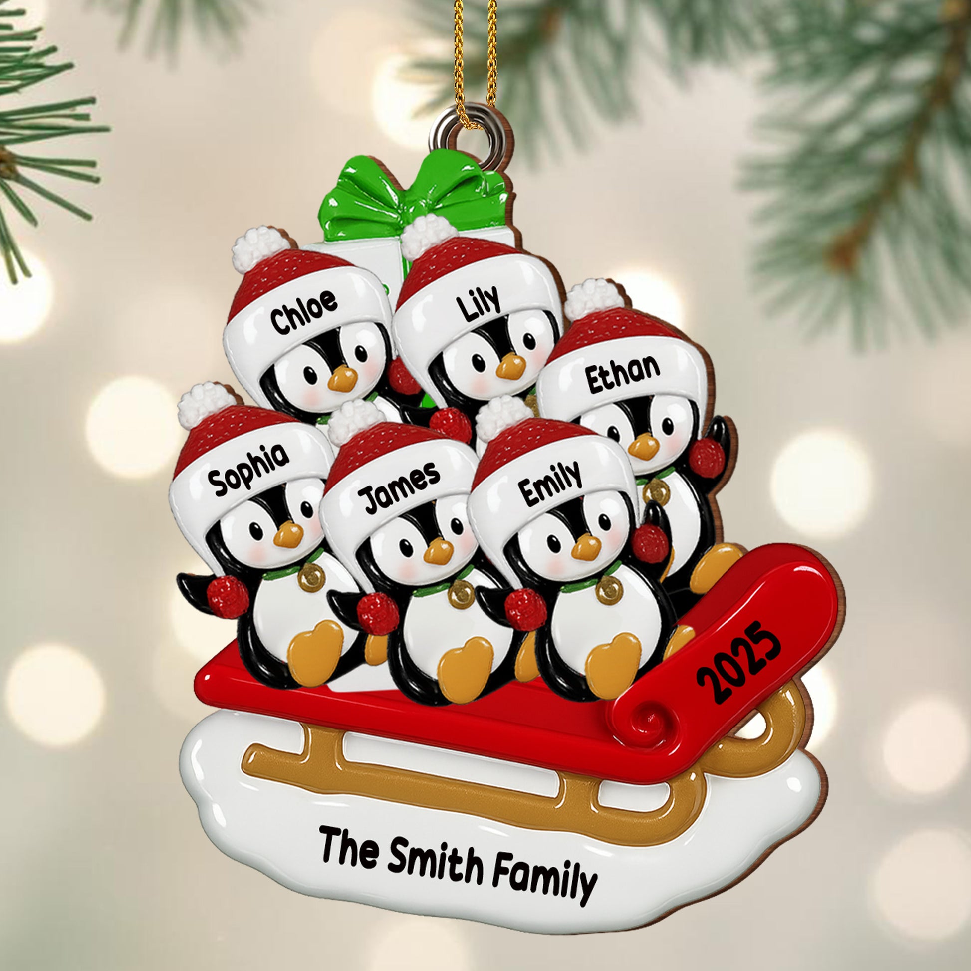 Celebrate Joyful Family Moments With Penguins On A Sleigh