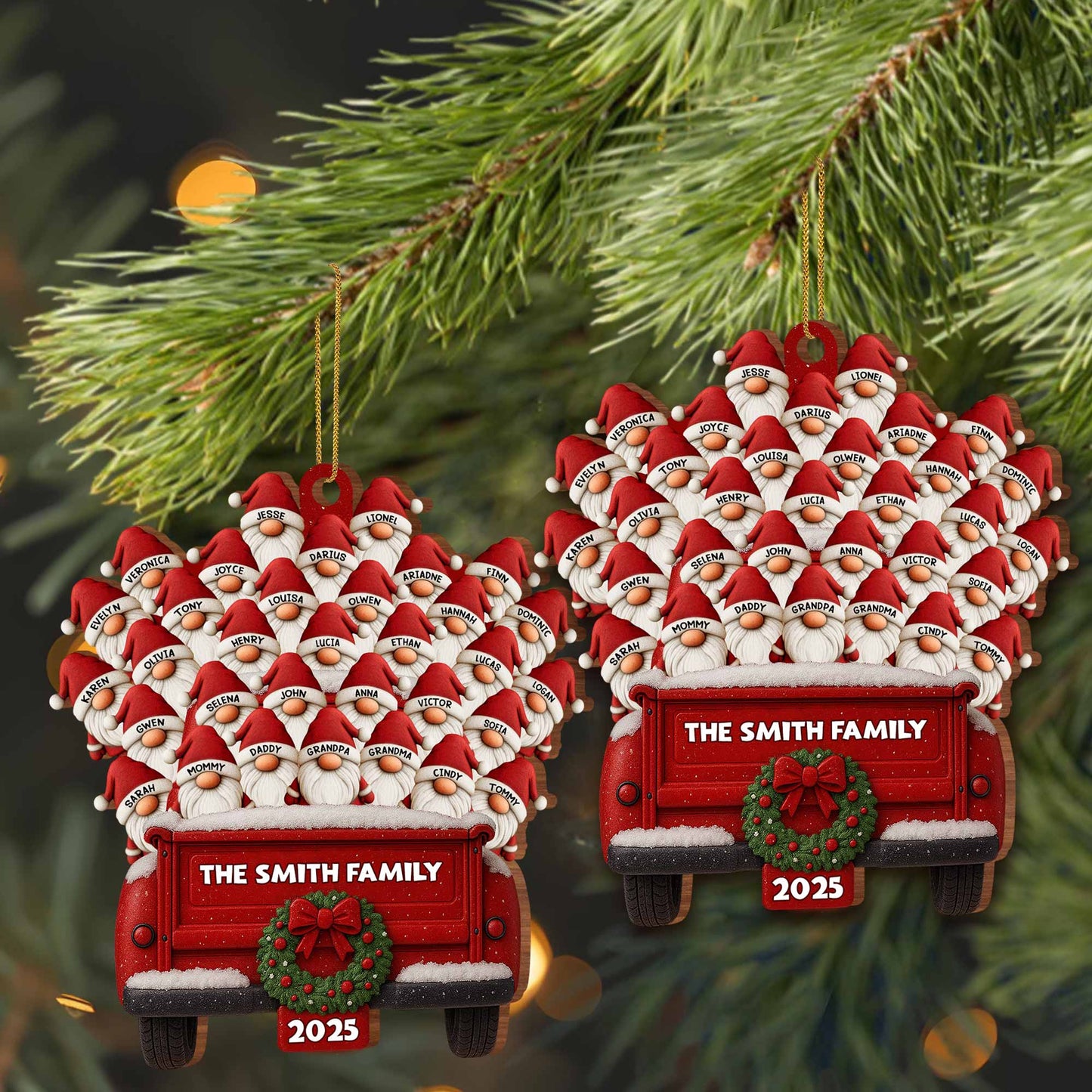 Celebra a tu familia estas fiestas - Adorno de madera personalizado, forma personalizada - FAM458_WDO