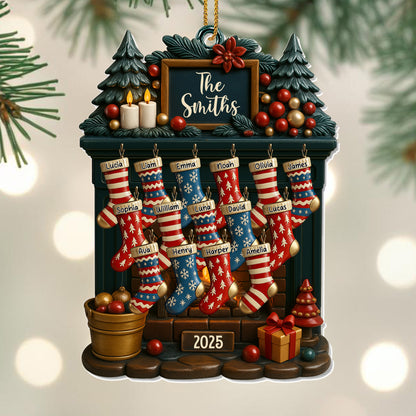 Customizable Christmas Stockings And Fireplace Display