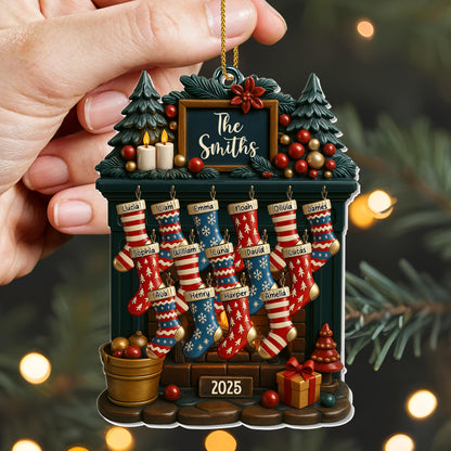 Customizable Christmas Stockings And Fireplace Display