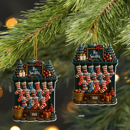 Customizable Christmas Stockings And Fireplace Display