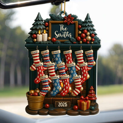Customizable Christmas Stockings And Fireplace Display