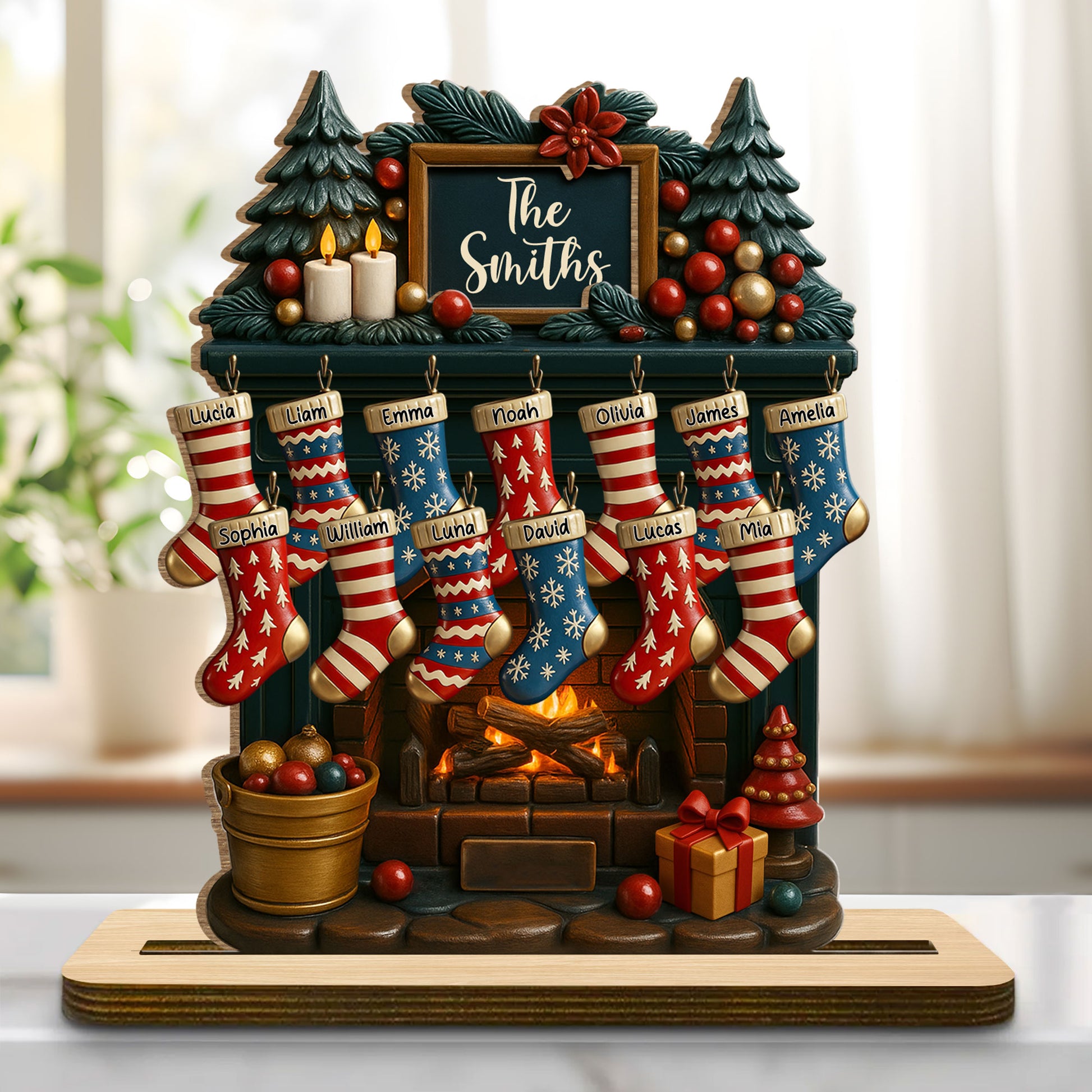 To My Beloved Family This Christmas, Fireplace And Christmas Stockings