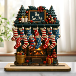 To My Beloved Family This Christmas, Fireplace And Christmas Stockings