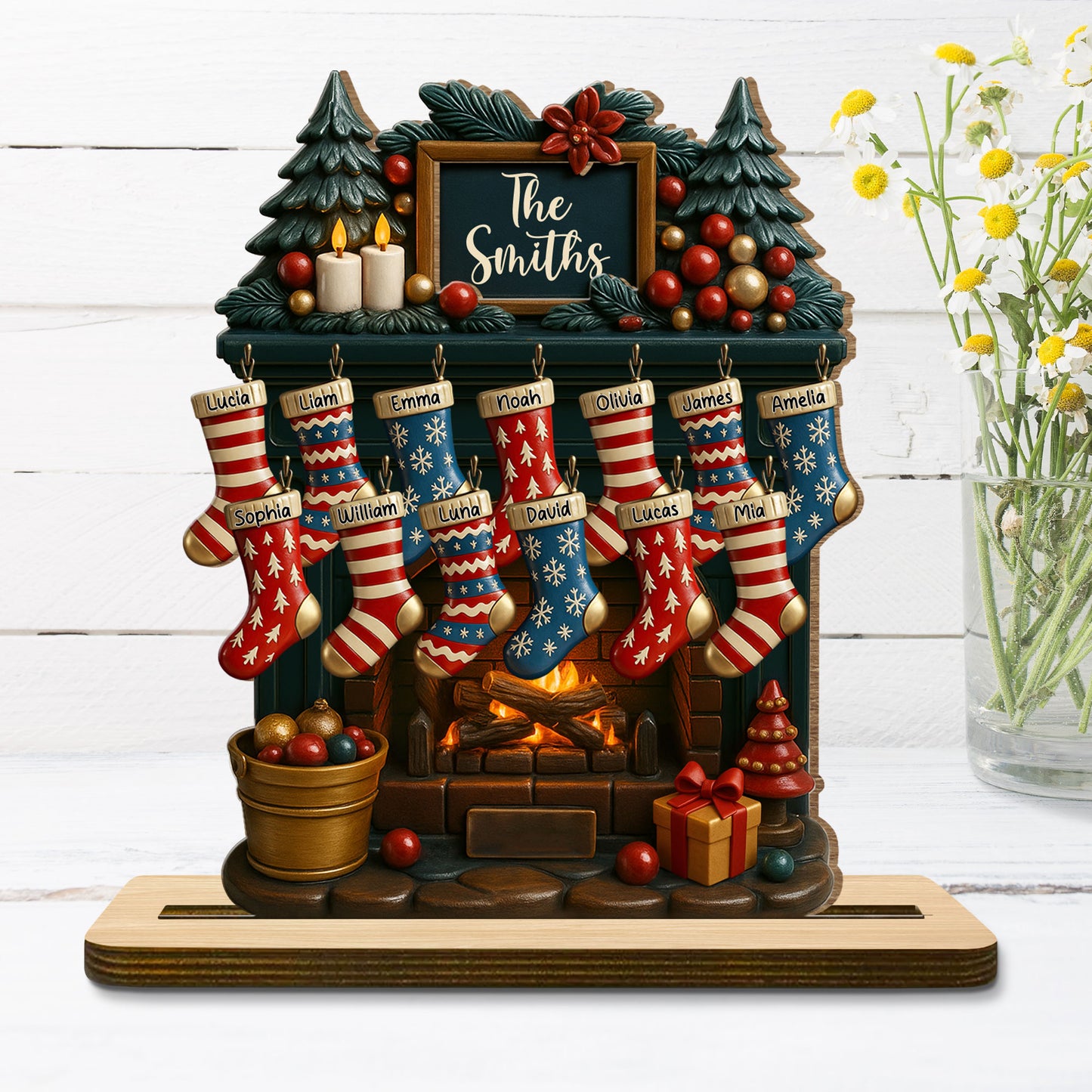 To My Beloved Family This Christmas, Fireplace And Christmas Stockings