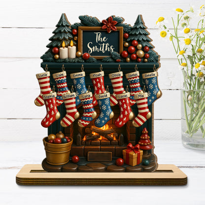 To My Beloved Family This Christmas, Fireplace And Christmas Stockings