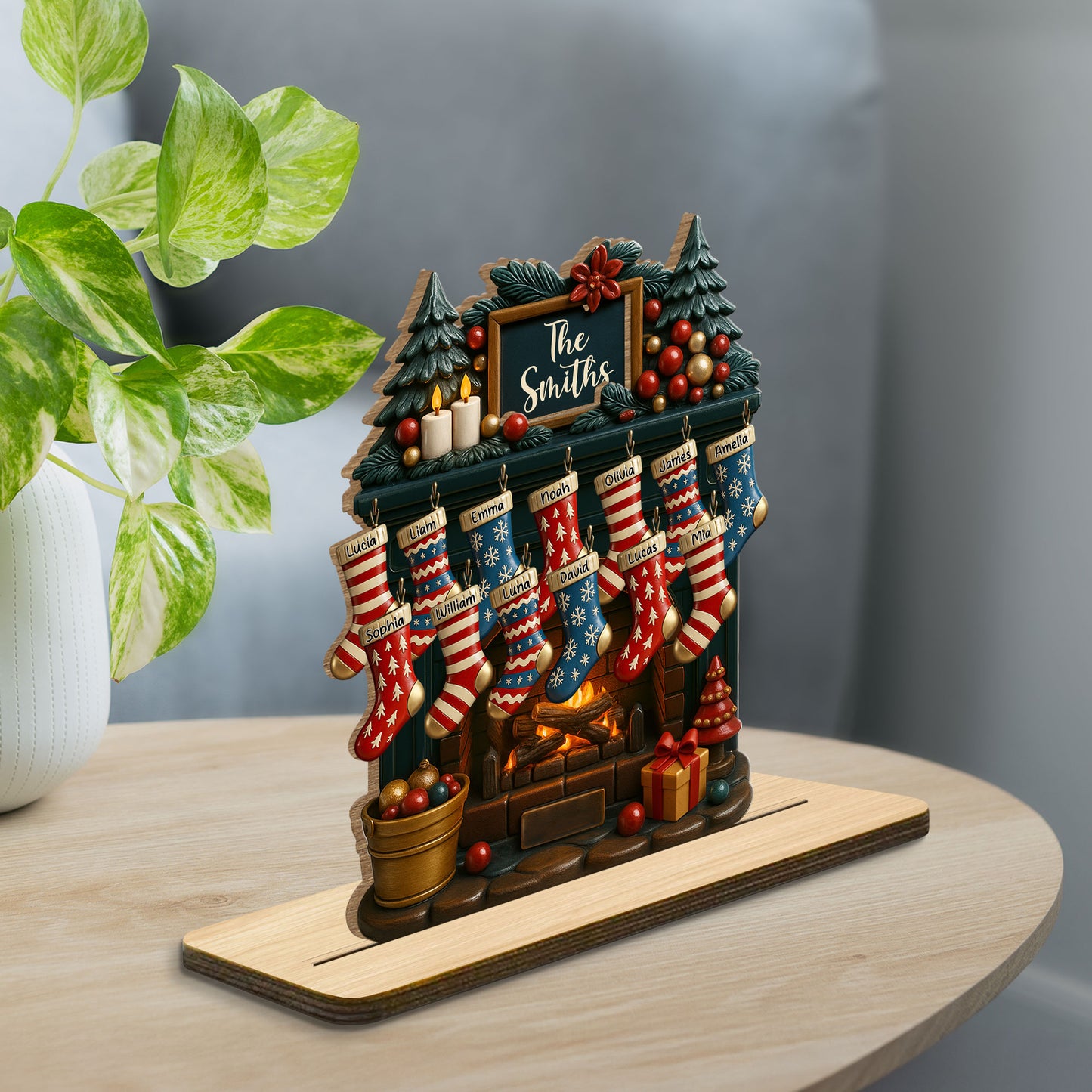 To My Beloved Family This Christmas, Fireplace And Christmas Stockings