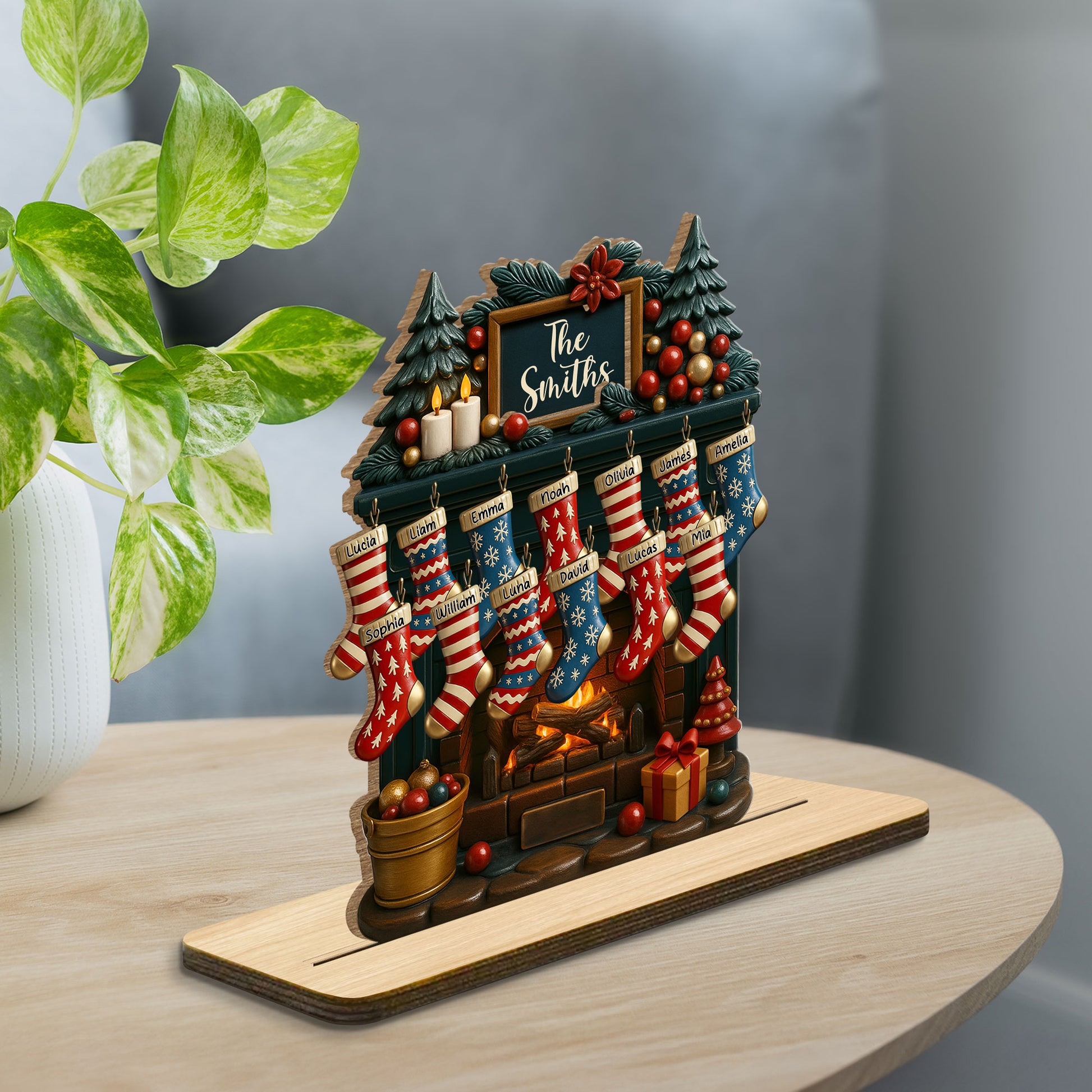 To My Beloved Family This Christmas, Fireplace And Christmas Stockings