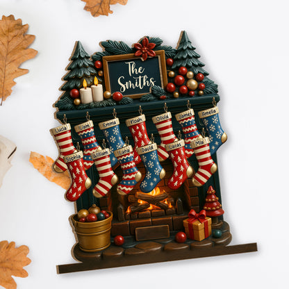 To My Beloved Family This Christmas, Fireplace And Christmas Stockings