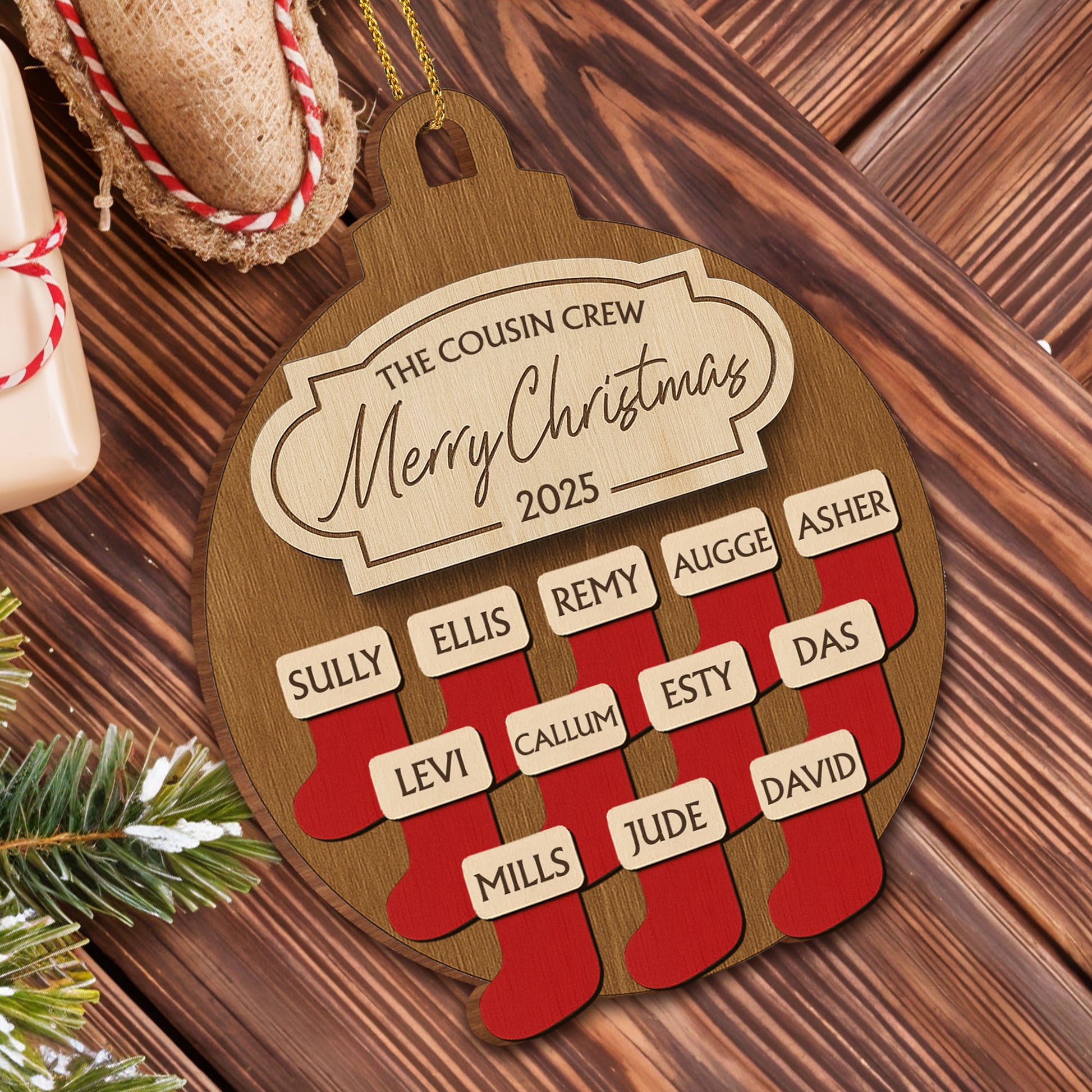 The Cousin Crew Merry Christmas Stockings Ornament