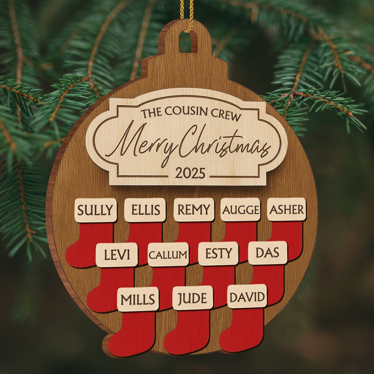 The Cousin Crew Merry Christmas Stockings Ornament