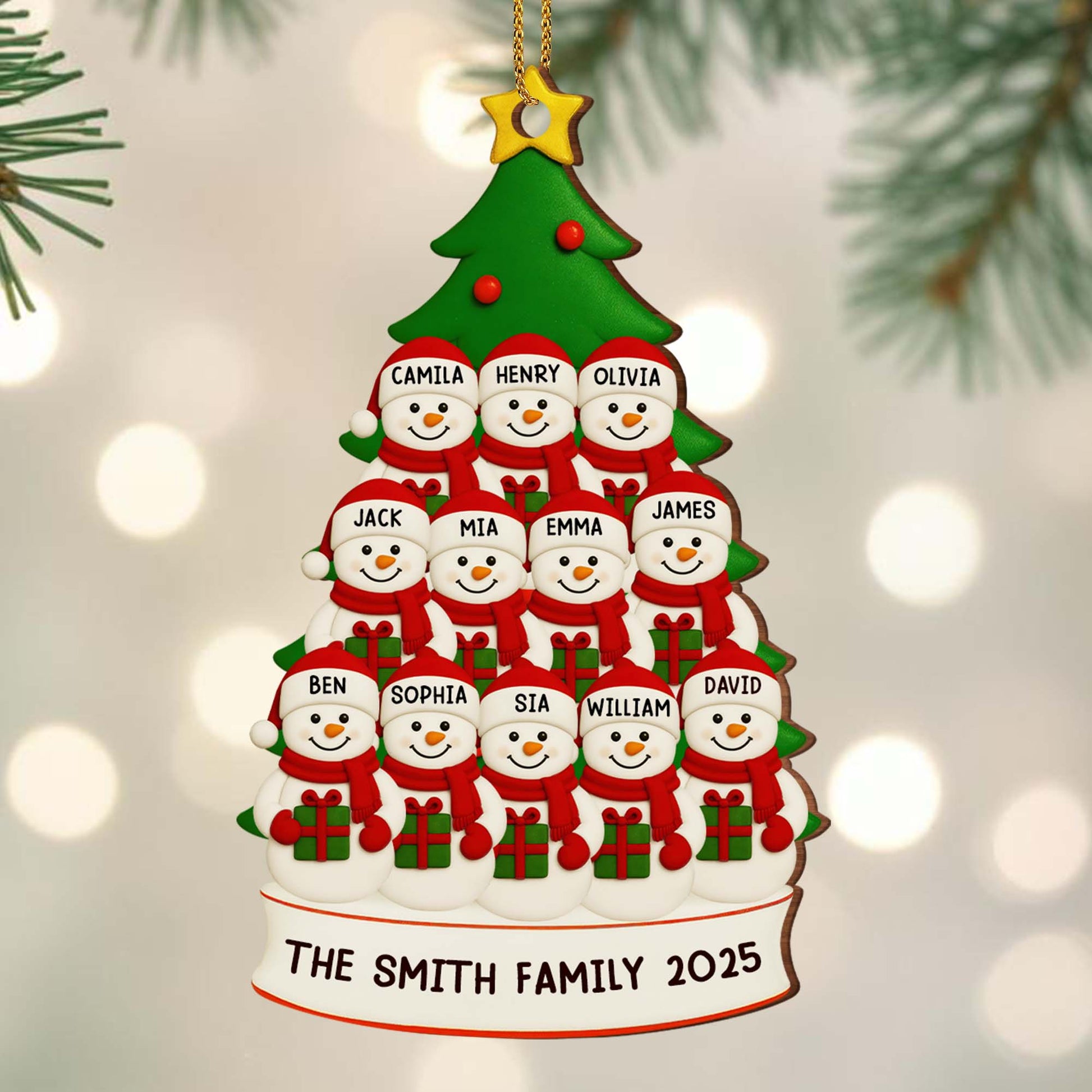 Celebrate Your Family With Customizable Snowmen Ornament