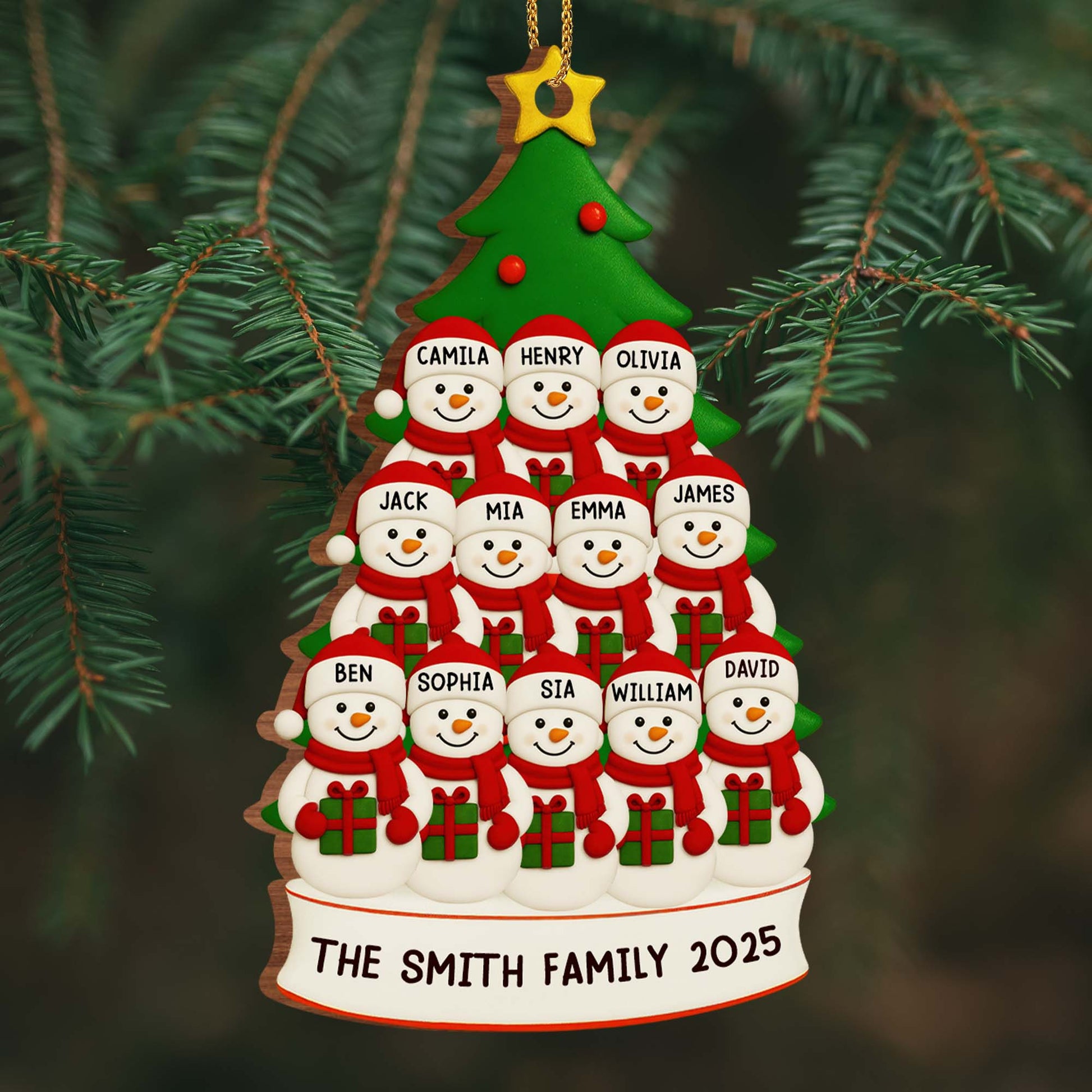 Celebrate Your Family With Customizable Snowmen Ornament