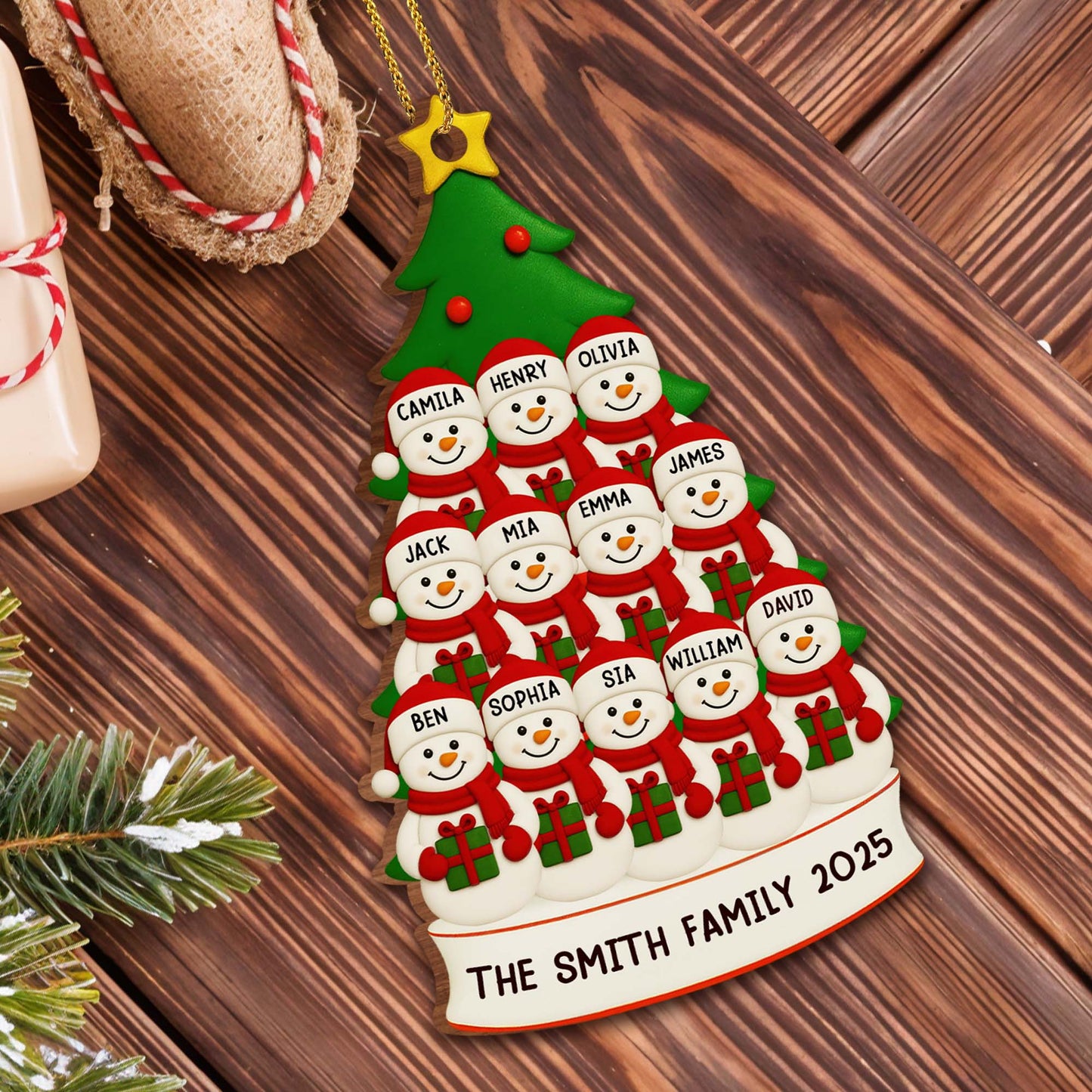 Celebrate Your Family With Customizable Snowmen Ornament