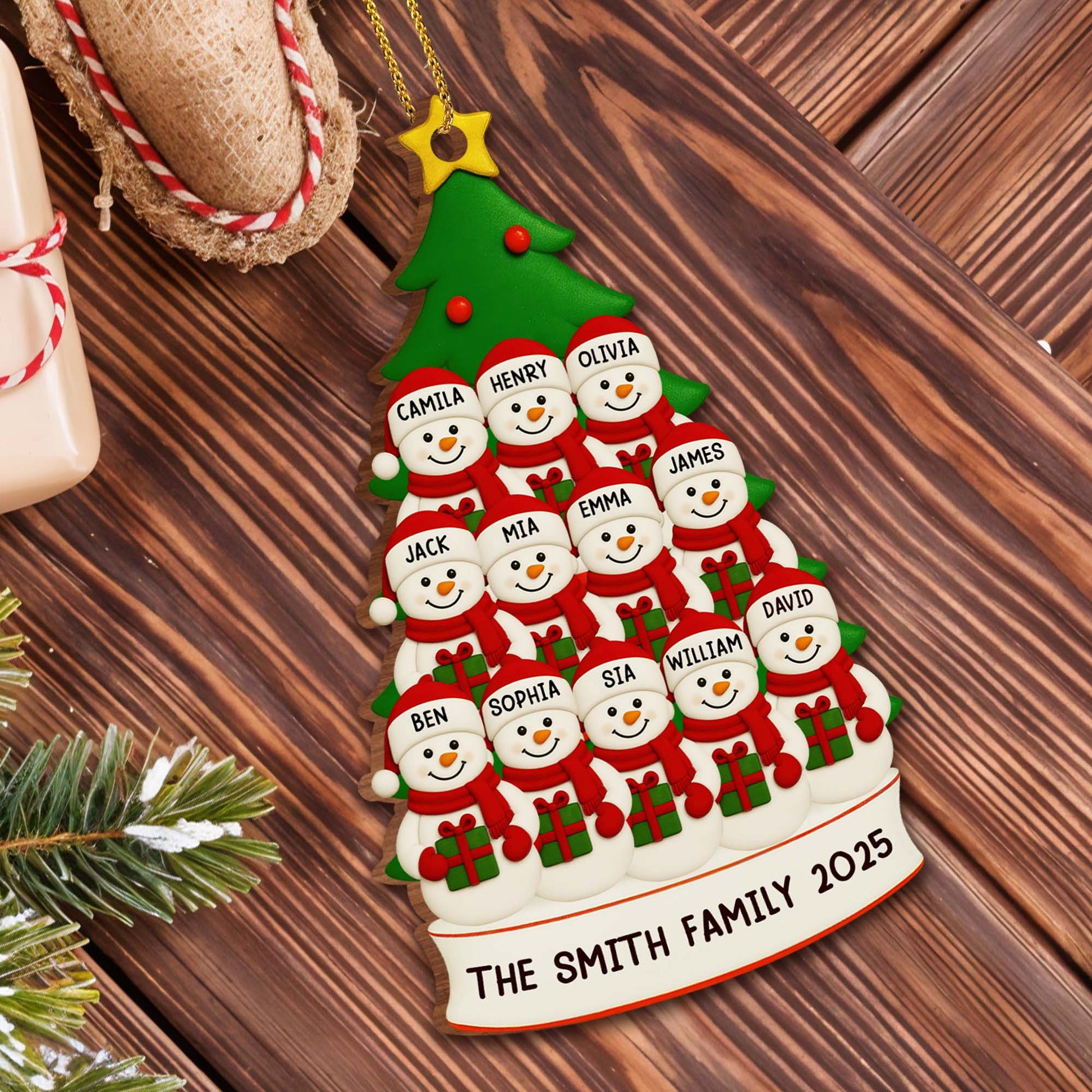 Celebrate Your Family With Customizable Snowmen Ornament
