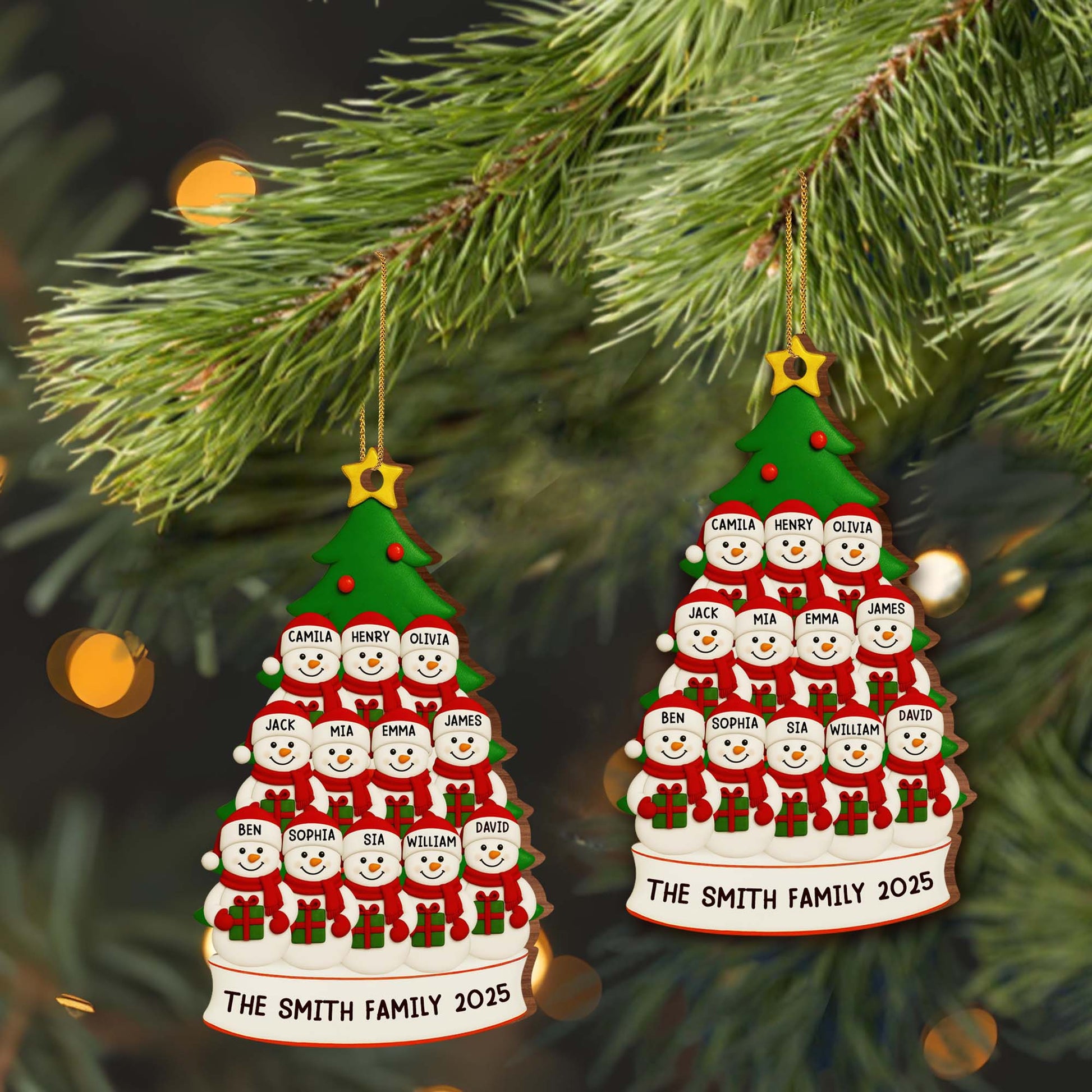 Celebrate Your Family With Customizable Snowmen Ornament