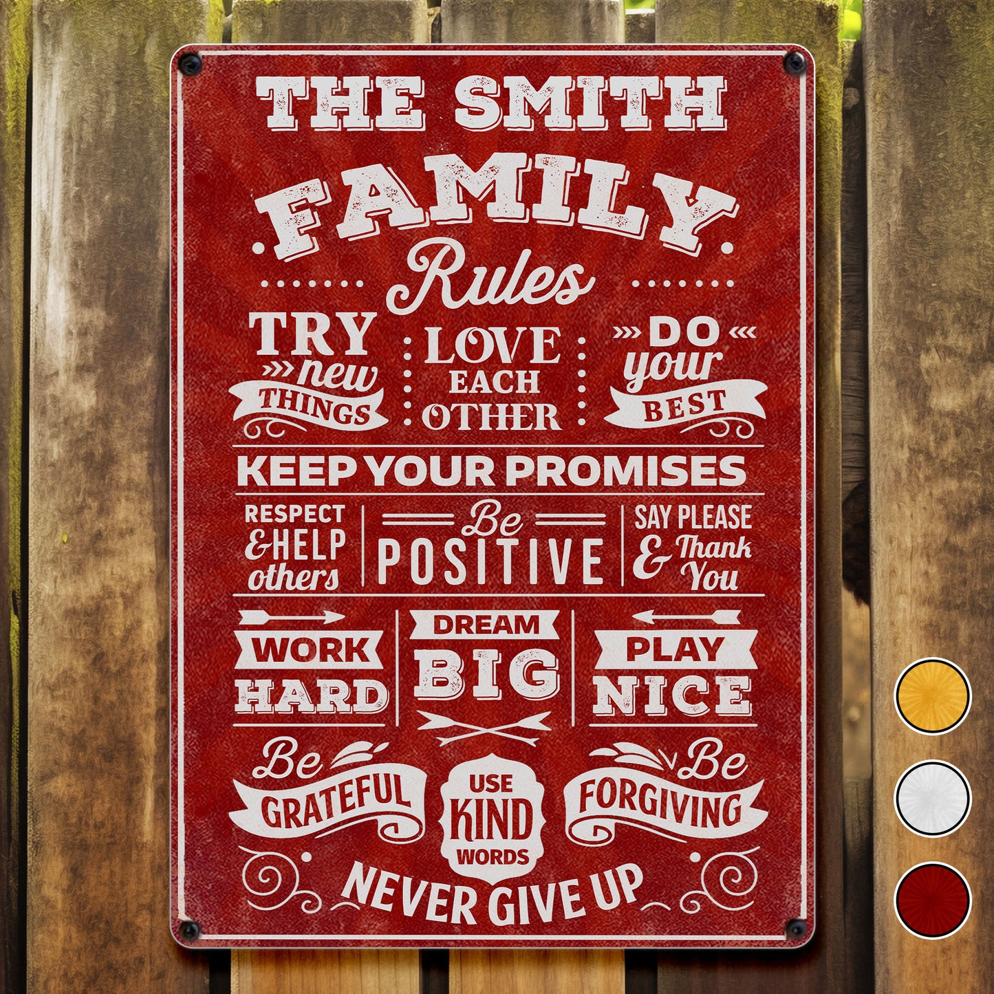 Family Rules: Try New Things, Love, Dream Big