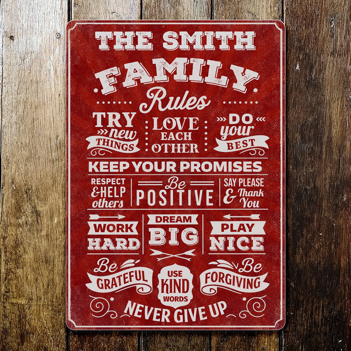 Family Rules: Try New Things, Love, Dream Big