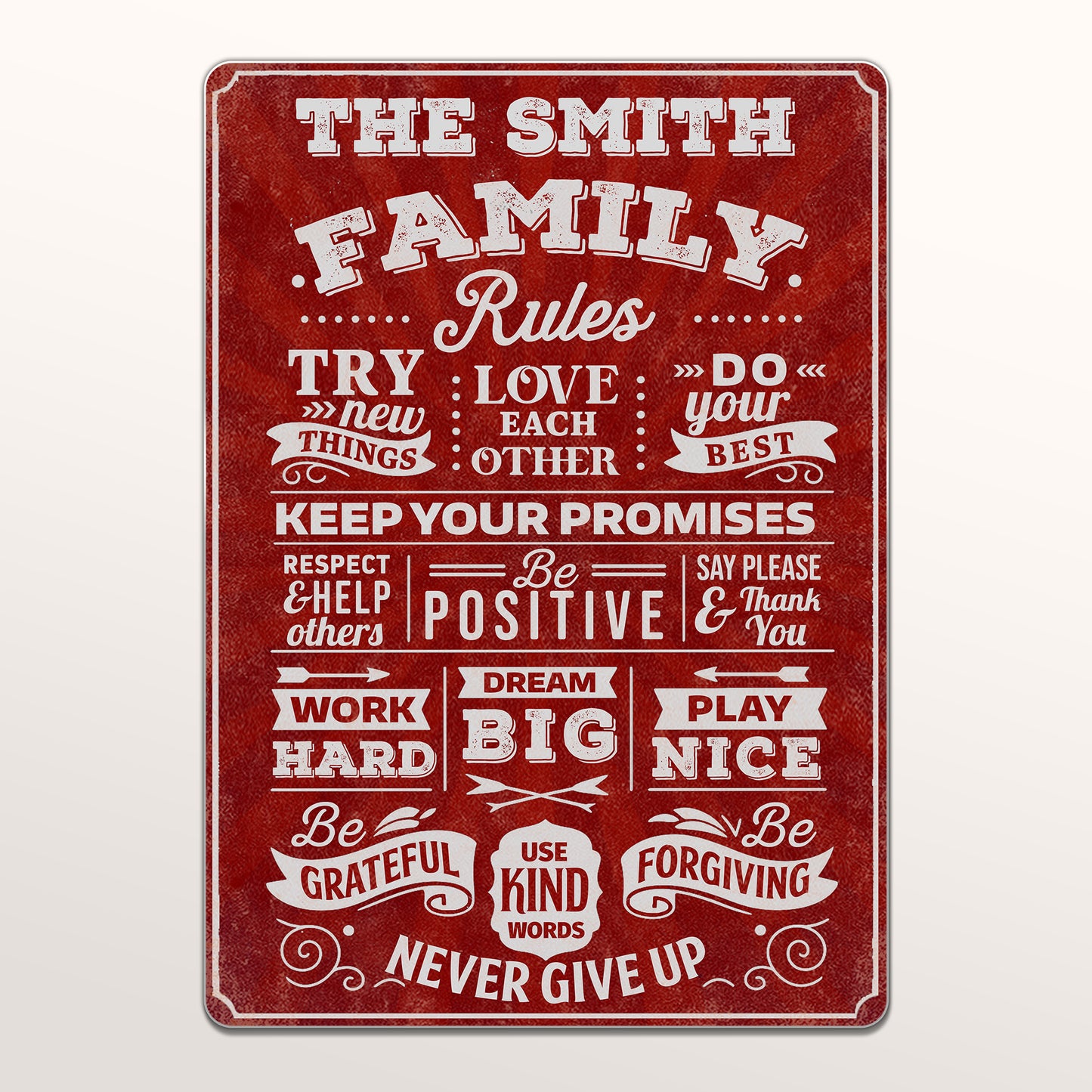 Family Rules: Try New Things, Love, Dream Big