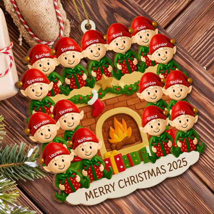 Merry Christmas Family Fireplace Scene