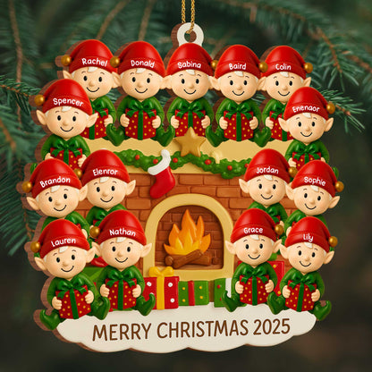 Merry Christmas Family Fireplace Scene