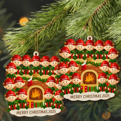 Merry Christmas Family Fireplace Scene