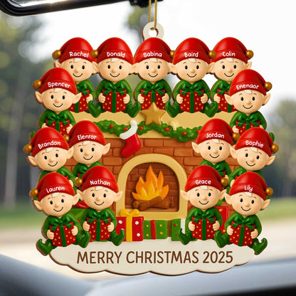 Merry Christmas Family Fireplace Scene