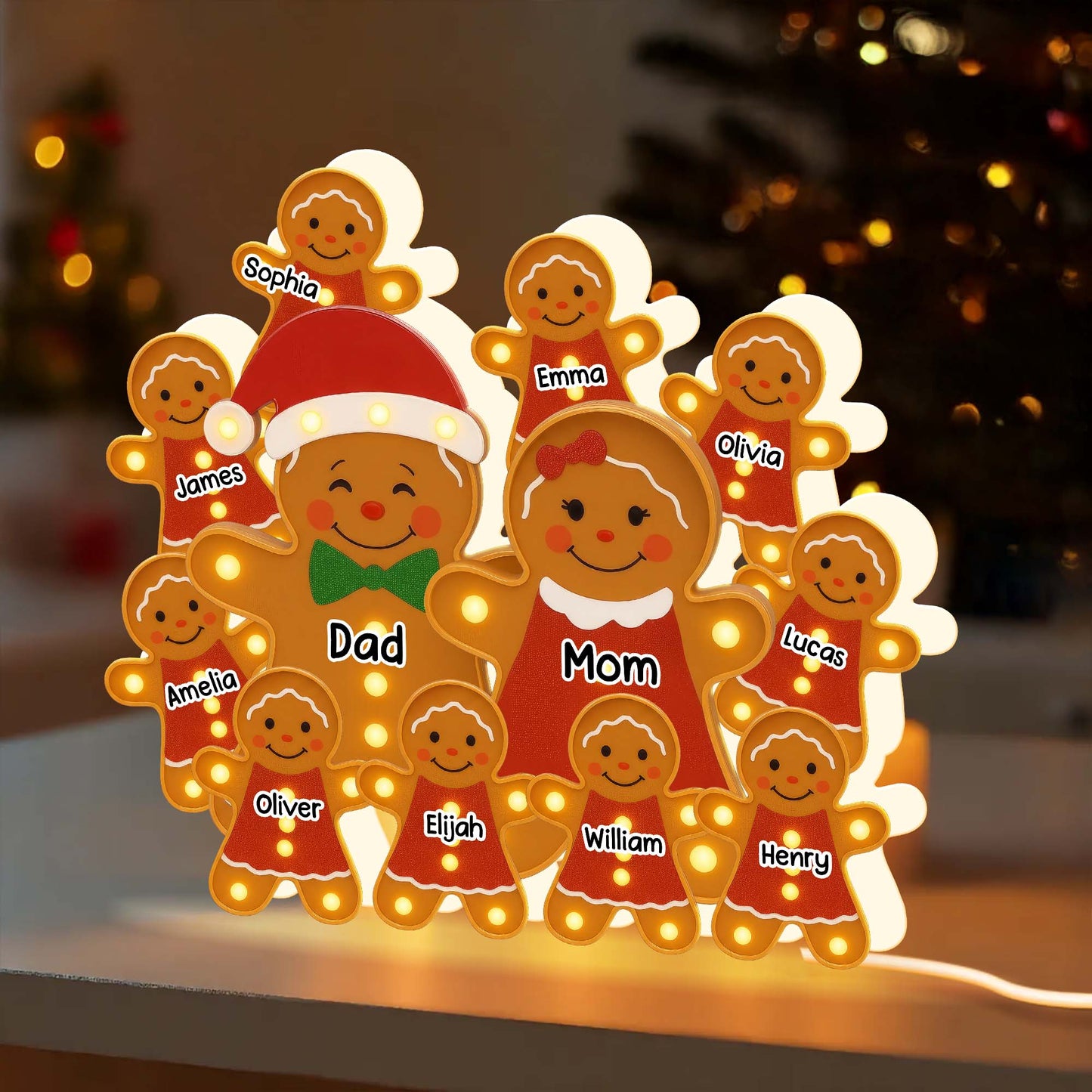 Customize Your Family Gingerbread LED Light Box