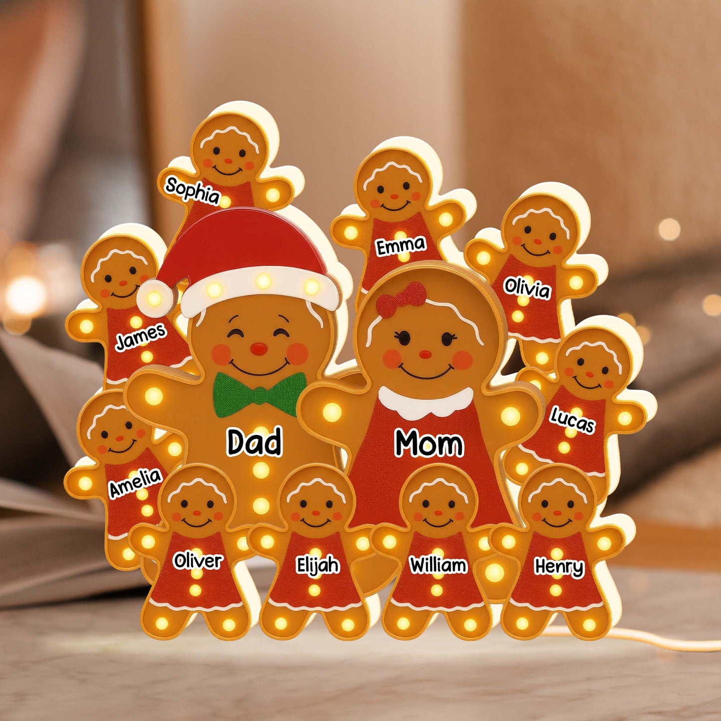 Customize Your Family Gingerbread LED Light Box