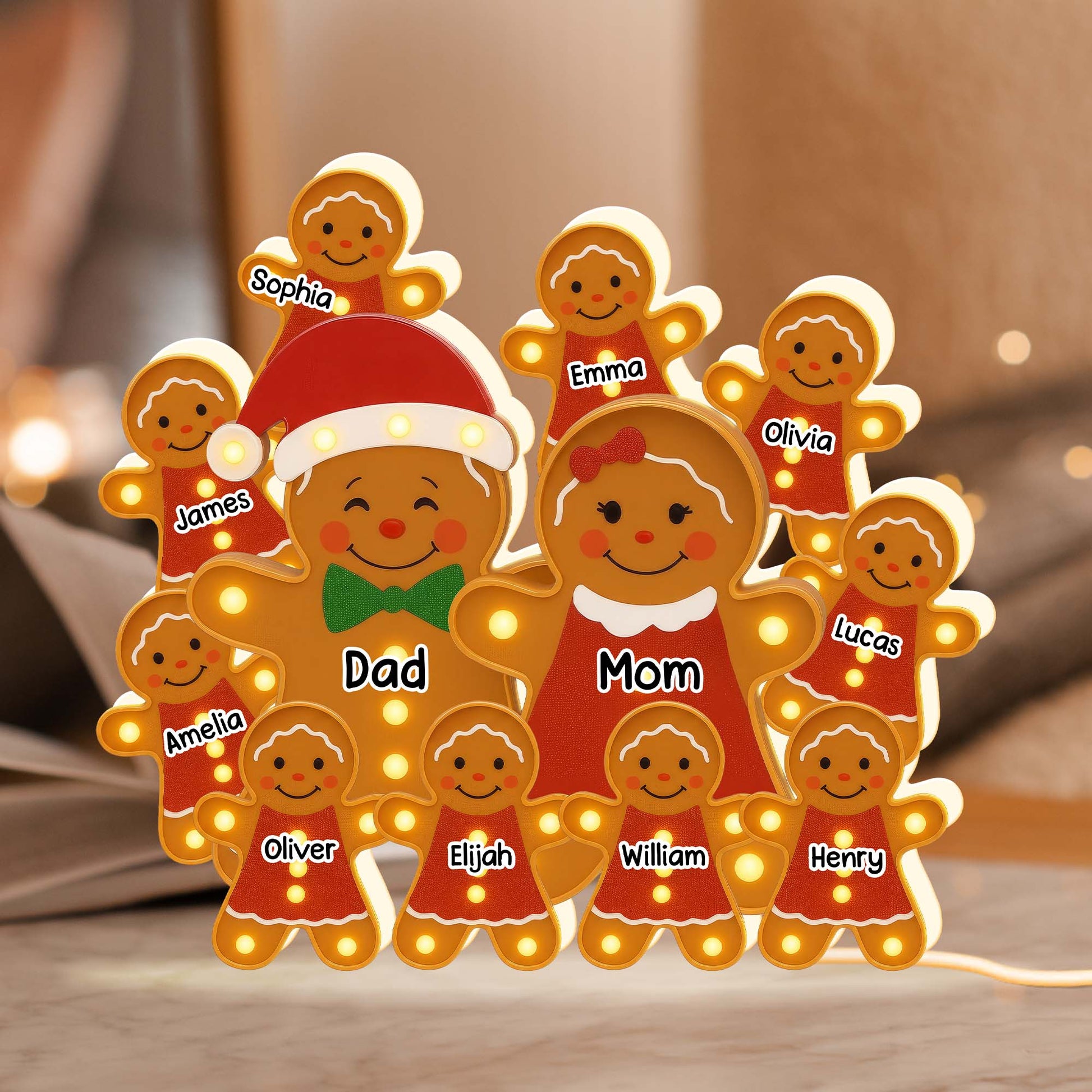 Customize Your Family Gingerbread LED Light Box