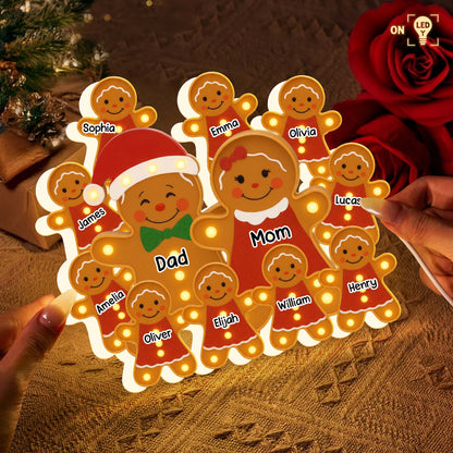 Customize Your Family Gingerbread LED Light Box