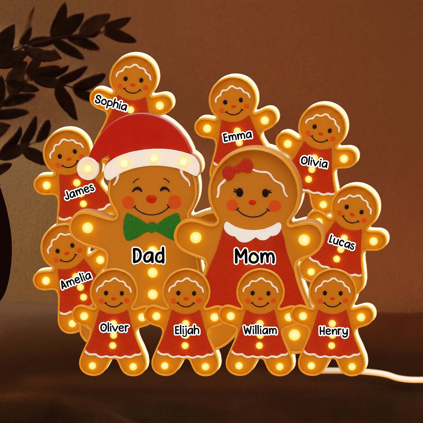 Customize Your Family Gingerbread LED Light Box