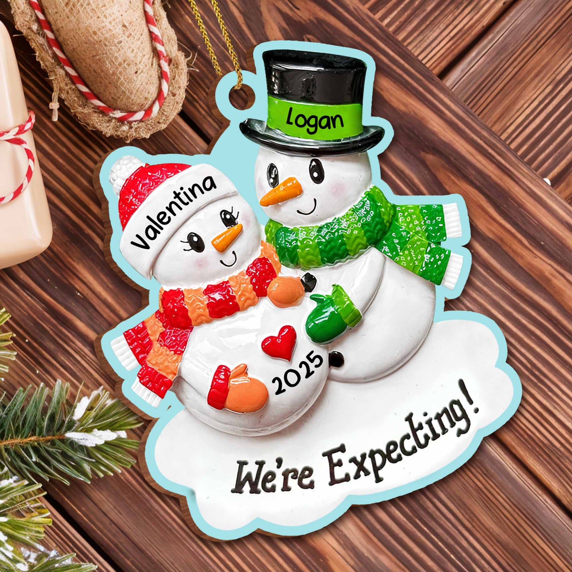 We're Expecting, Celebrate With Snowmen and Hearts