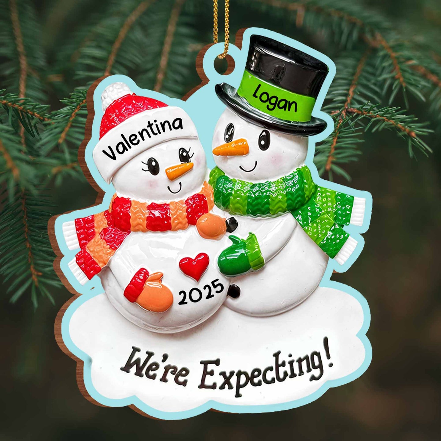 We're Expecting, Celebrate With Snowmen and Hearts