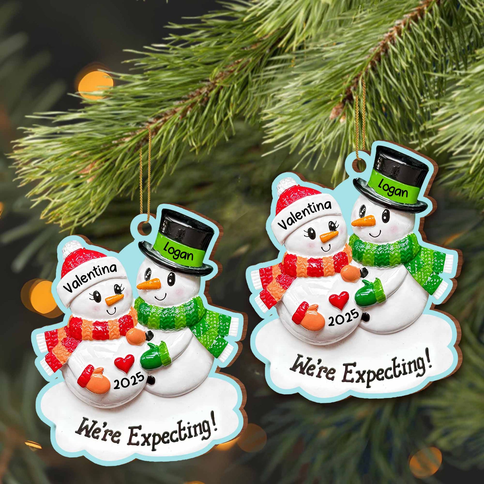 We're Expecting, Celebrate With Snowmen and Hearts